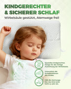 Flaches Kinderkissen aus Memory Foam mit 3D Tencel Bezug