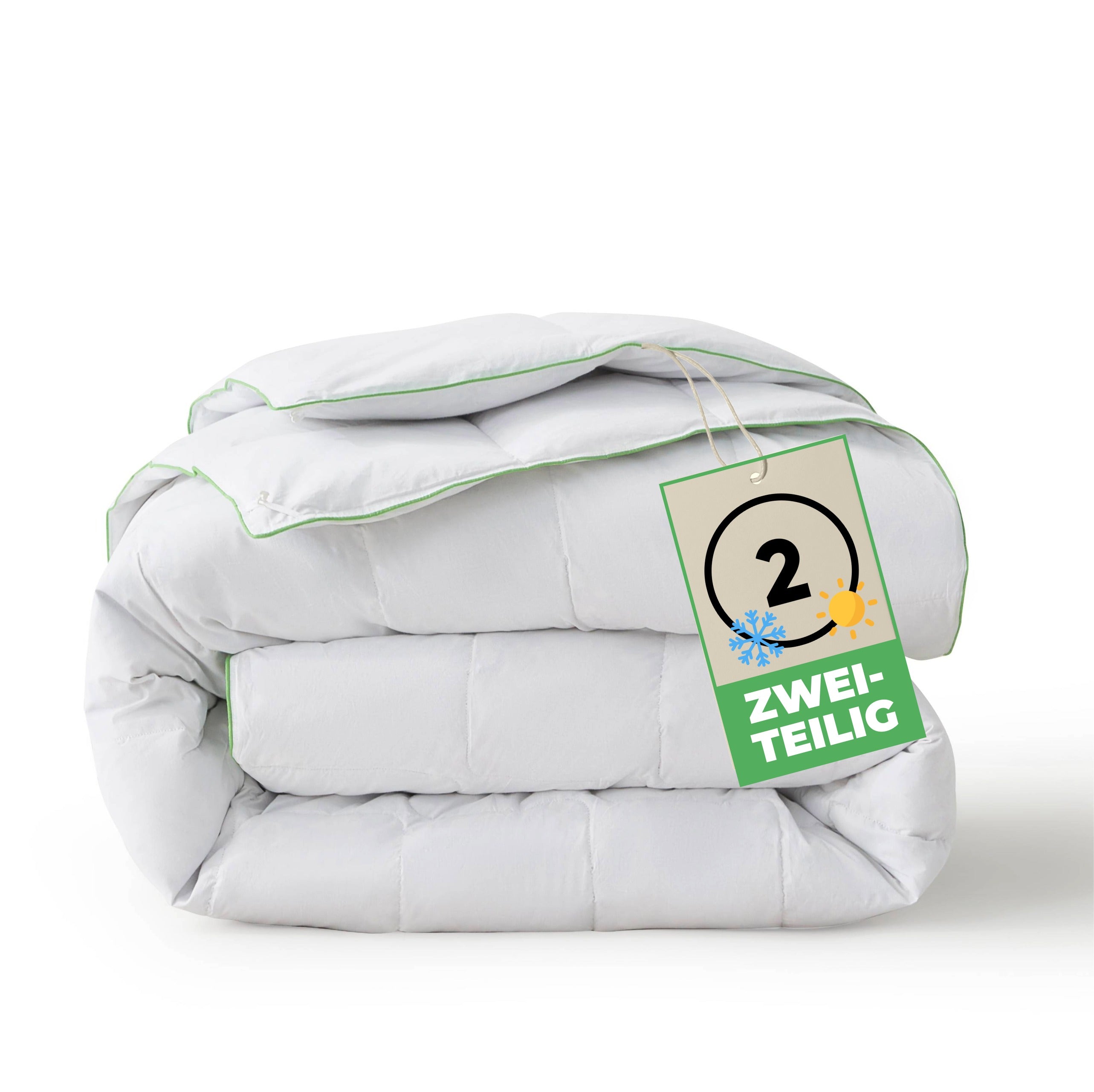 Komfort Bettdecke zweiteilig Vierjahreszeiten mit Daunen & Federn