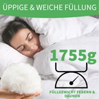 Welldora Komfort Bettdecke zweiteilig Vierjahreszeiten mit Daunen & Federn.
