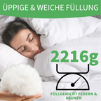 Welldora Komfort Bettdecke zweiteilig Vierjahreszeiten mit Daunen & Federn.