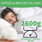 Welldora Komfort Bettdecke zweiteilig Vierjahreszeiten mit Daunen & Federn.