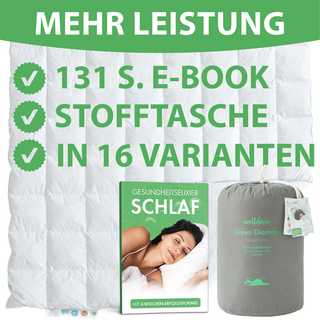 Welldora Komfort Bettdecke zweiteilig Vierjahreszeiten mit Daunen & Federn.