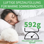 Welldora Komfort Bettdecke Sommer mit Daunen & Federn.
