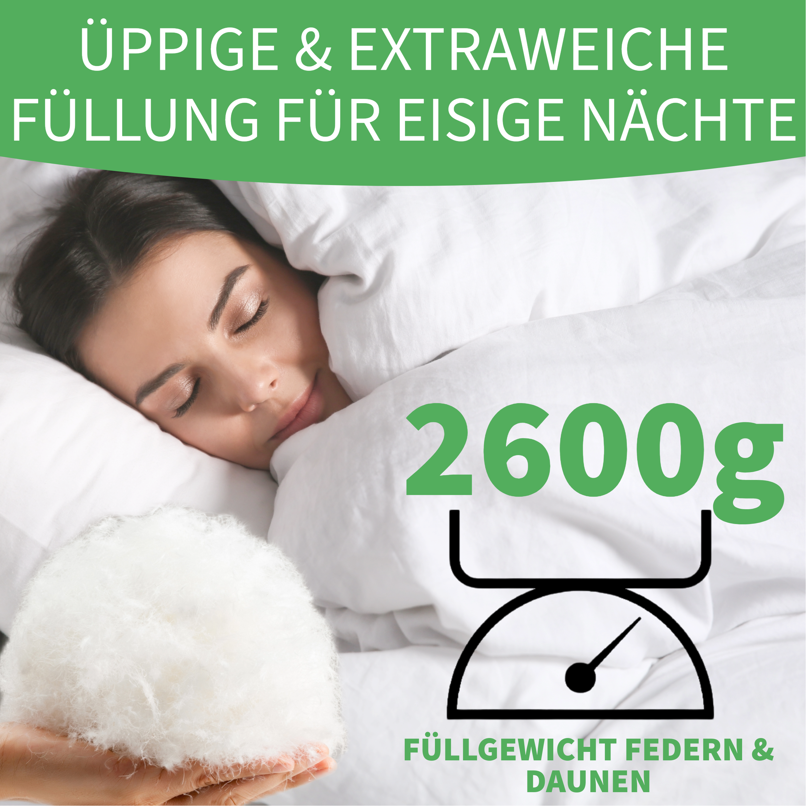 Welldora Komfort Bettdecke Winter mit Daunen & Federn.
