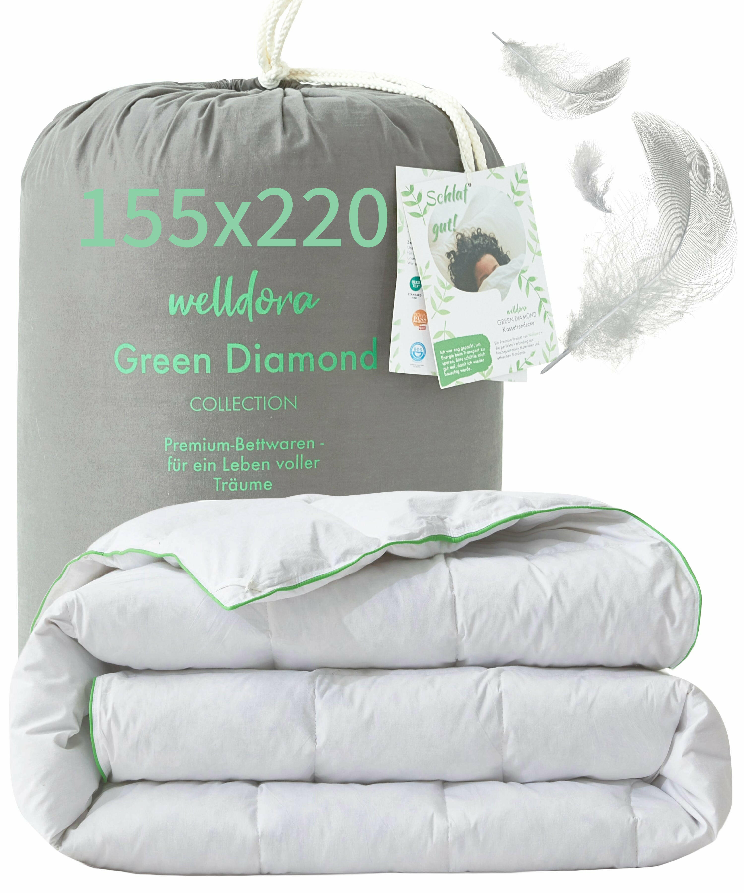 Welldora Komfort Bettdecke Sommer mit Daunen & Federn.