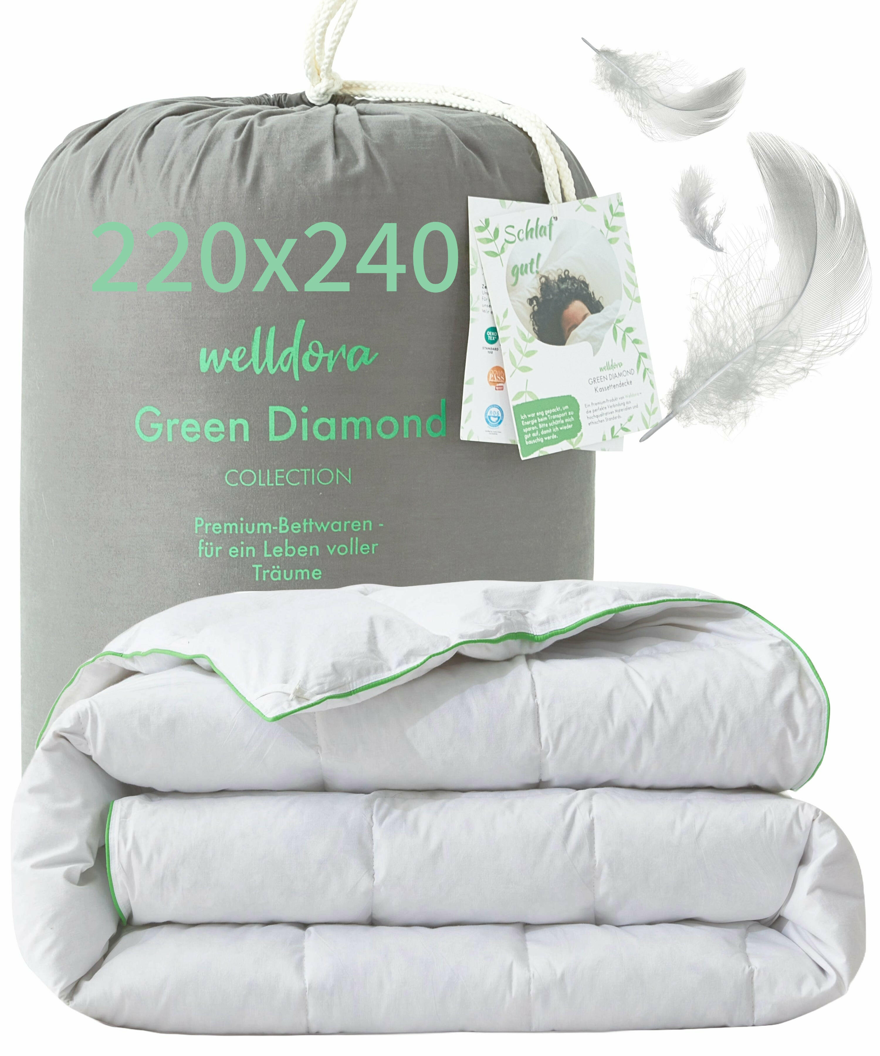 Welldora Komfort Bettdecke Sommer mit Daunen & Federn.