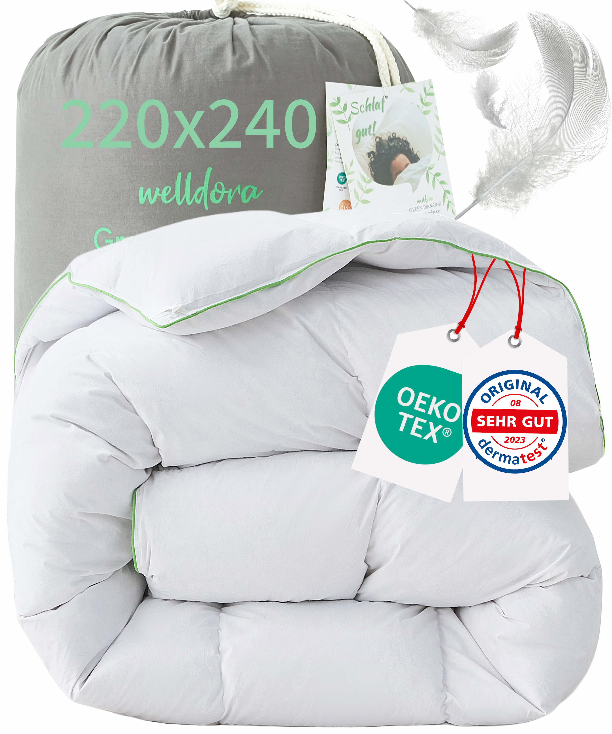 Welldora Komfort Bettdecke Winter mit Daunen & Federn.