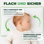 Flaches Kinderkissen mit 100% Baumwollbezug