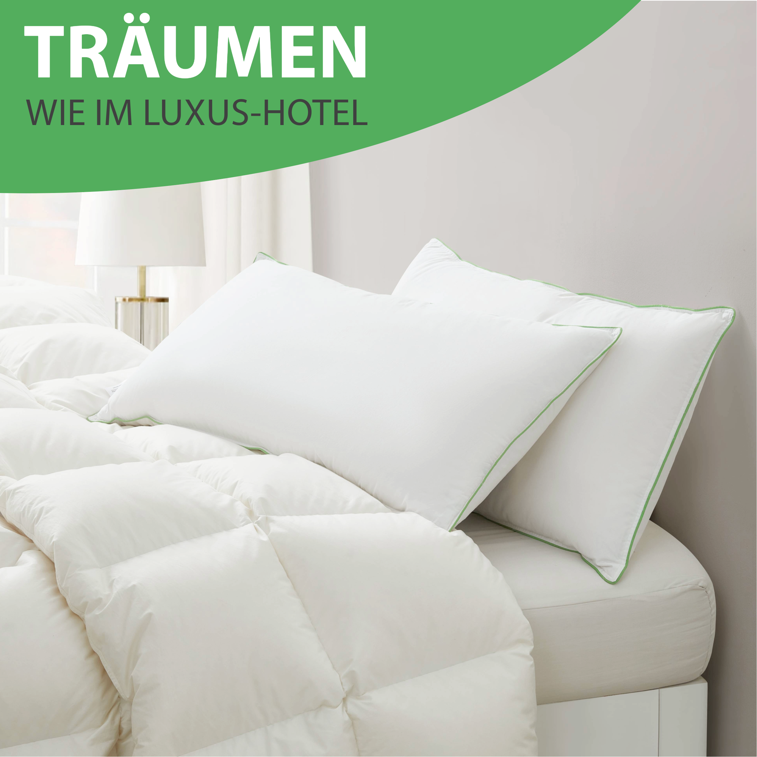 Welldora OmniDream 3-Kammer Premium Kopfkissen mit Daunen.