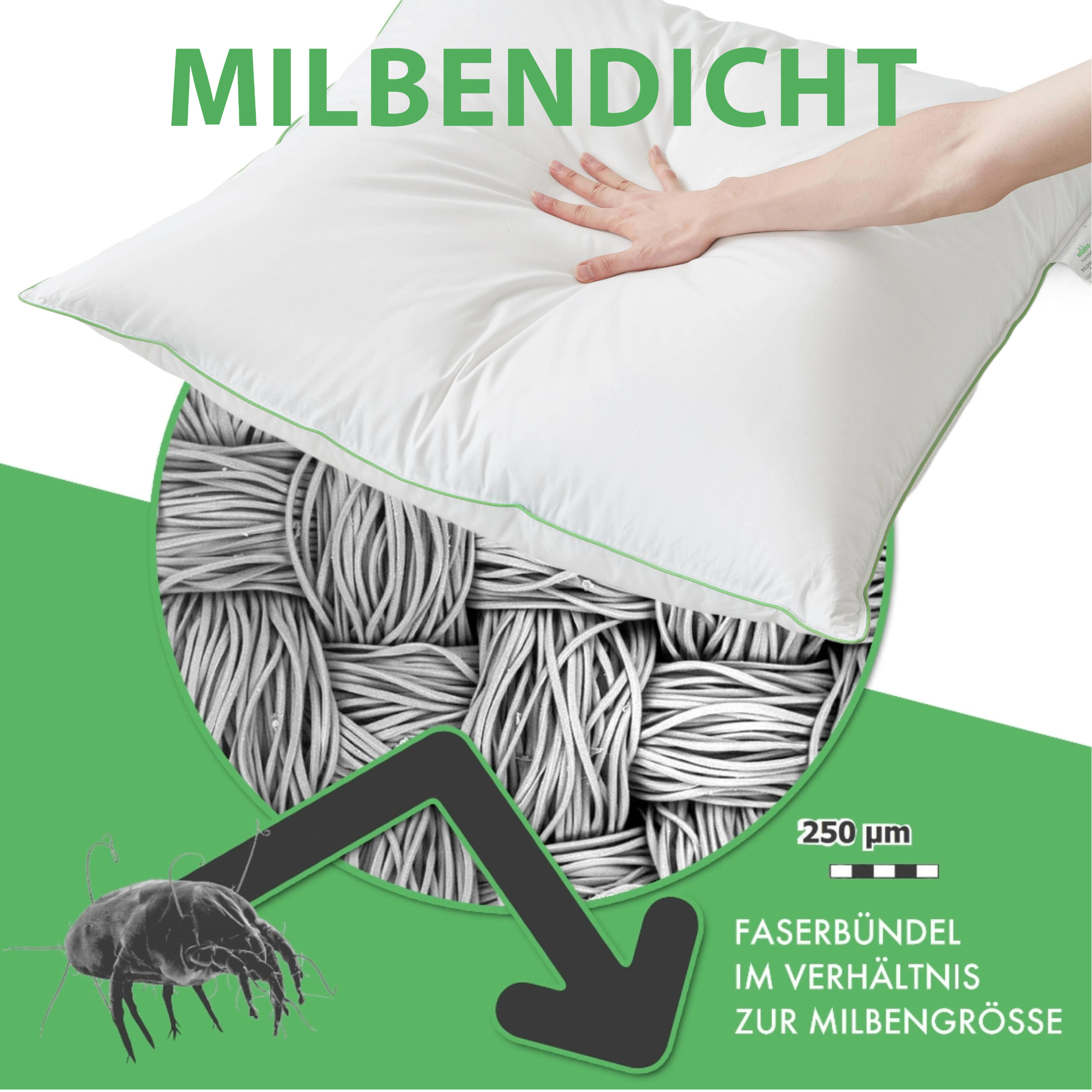Welldora OmniDream 3-Kammer Premium Kopfkissen mit Daunen.
