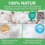 Welldora Puffwolken Premium Kopfkissen mit Daunen.