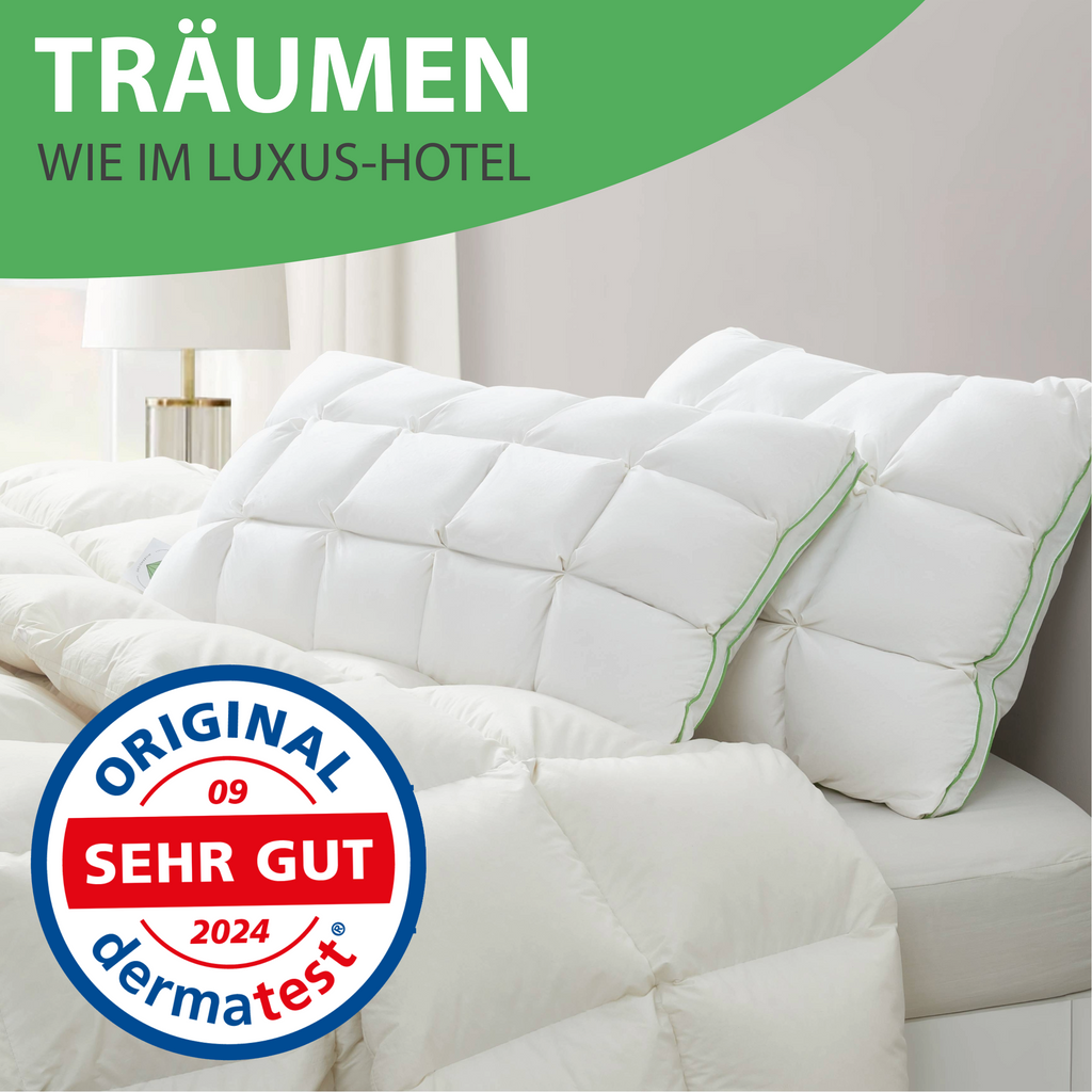Welldora Puffwolken Premium Kopfkissen mit Daunen.