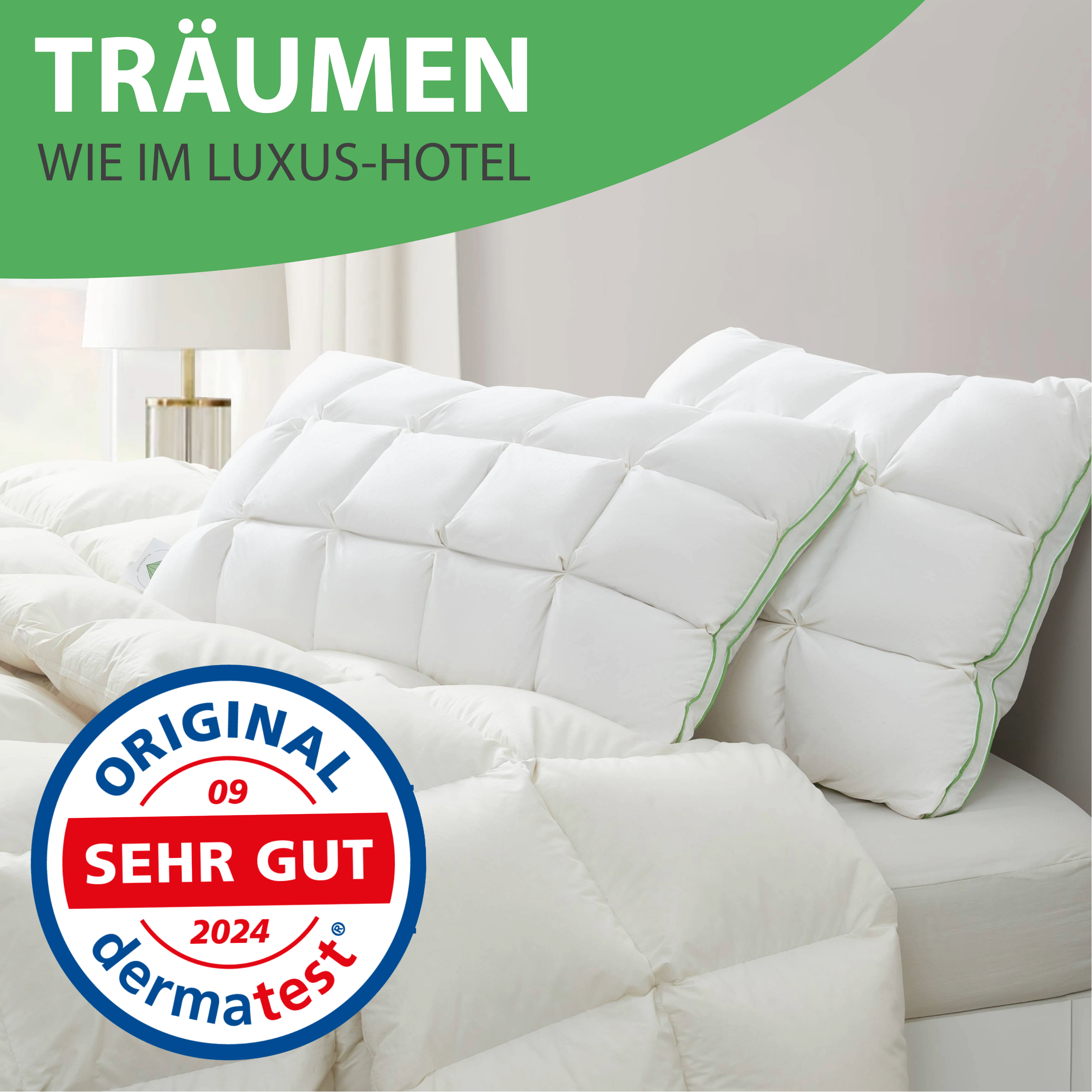 Welldora Puffwolken Premium Kopfkissen mit Daunen.