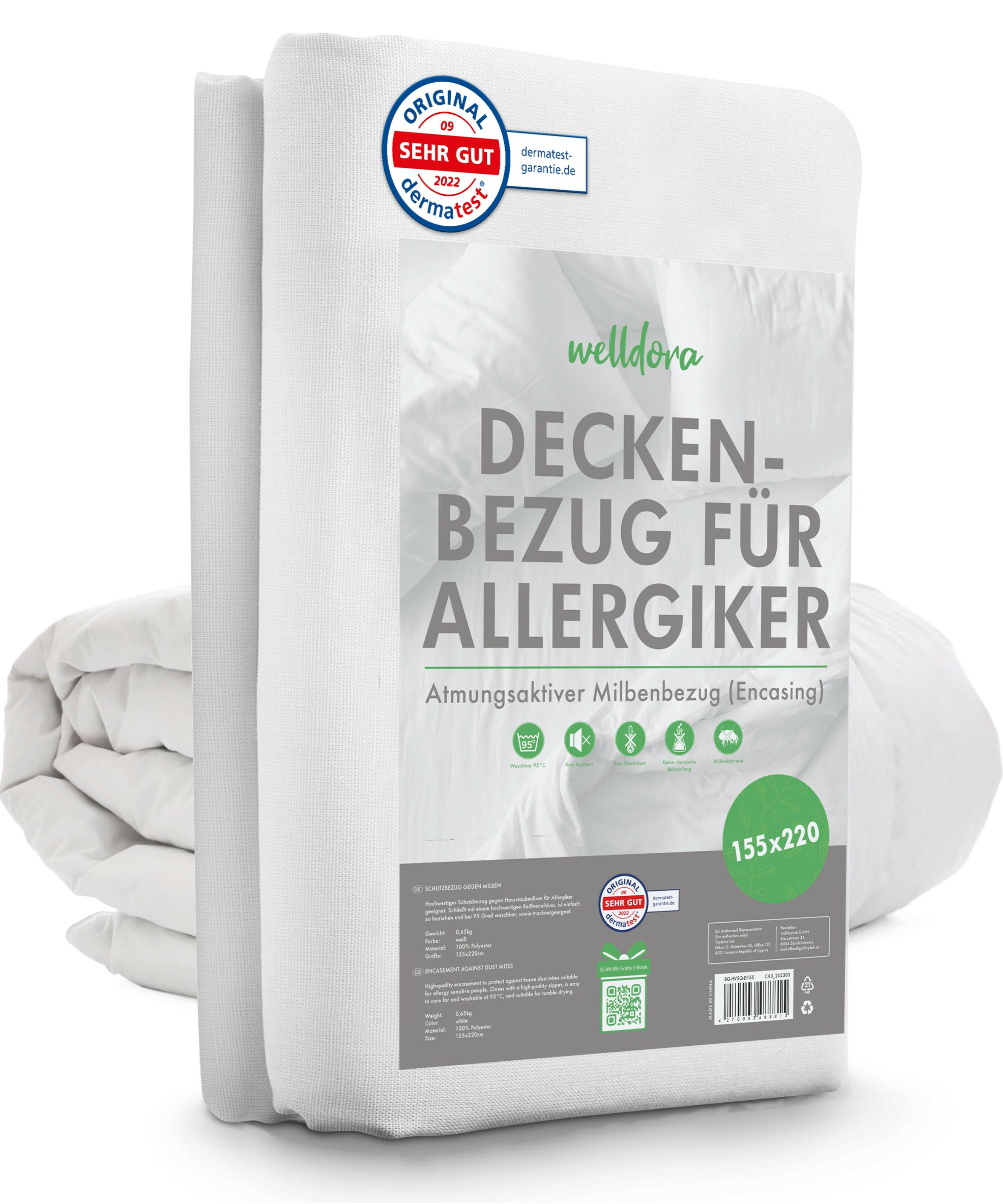 Welldora Premium Milbenbezug für Bettdecke encasing.