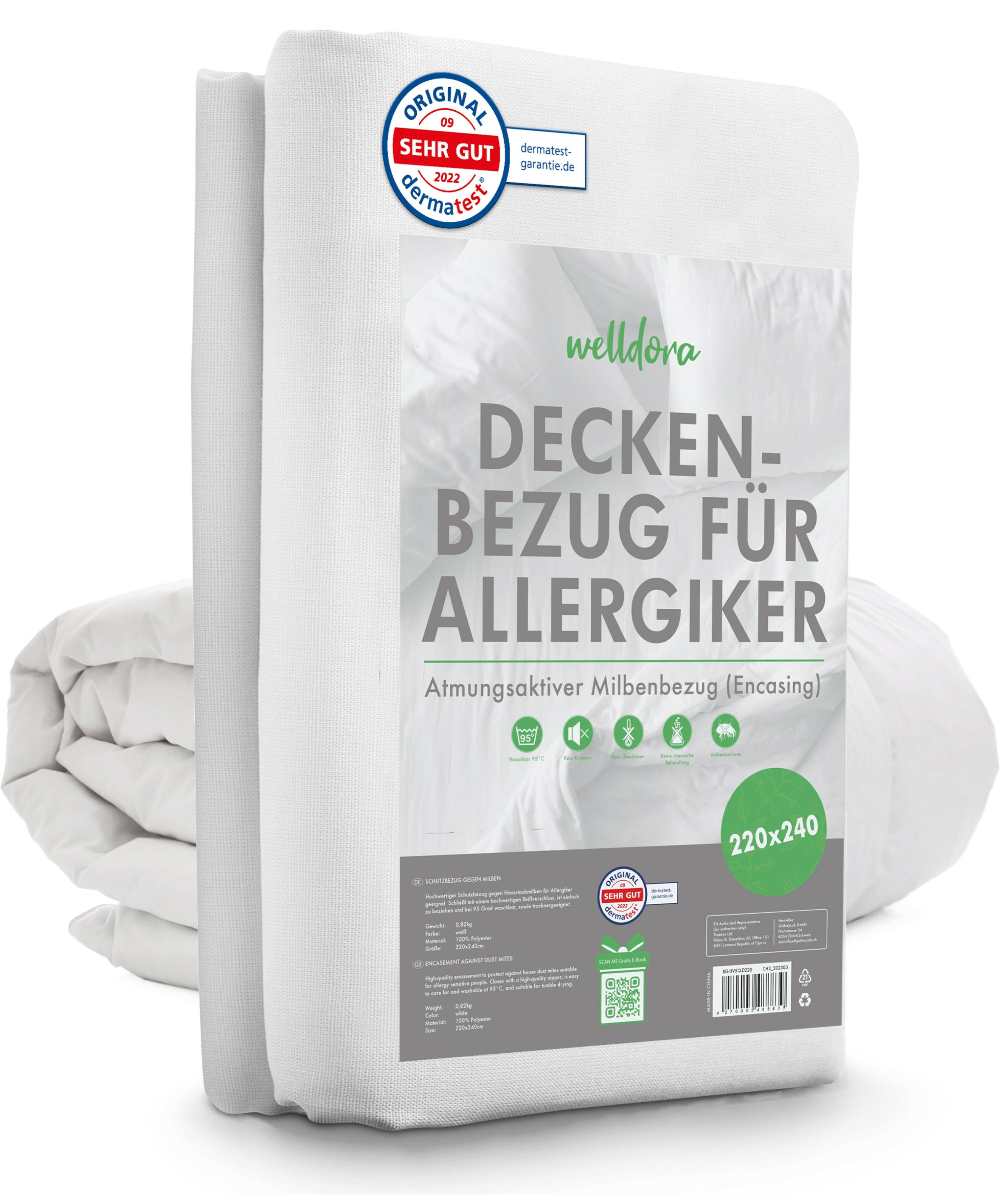 Welldora Premium Milbenbezug für Bettdecke encasing.