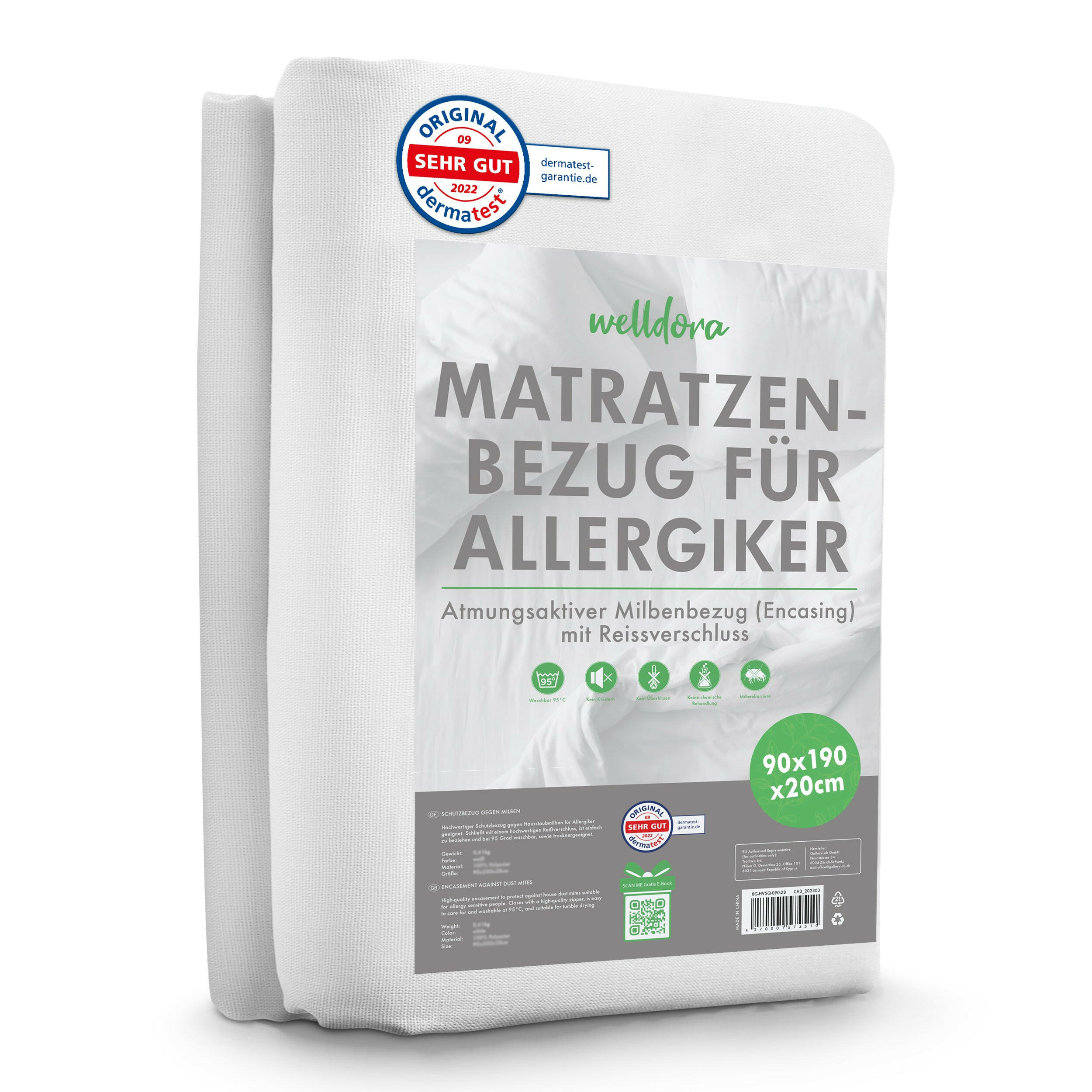 Welldora Premium Milbenbezug für Matratzen encasing.