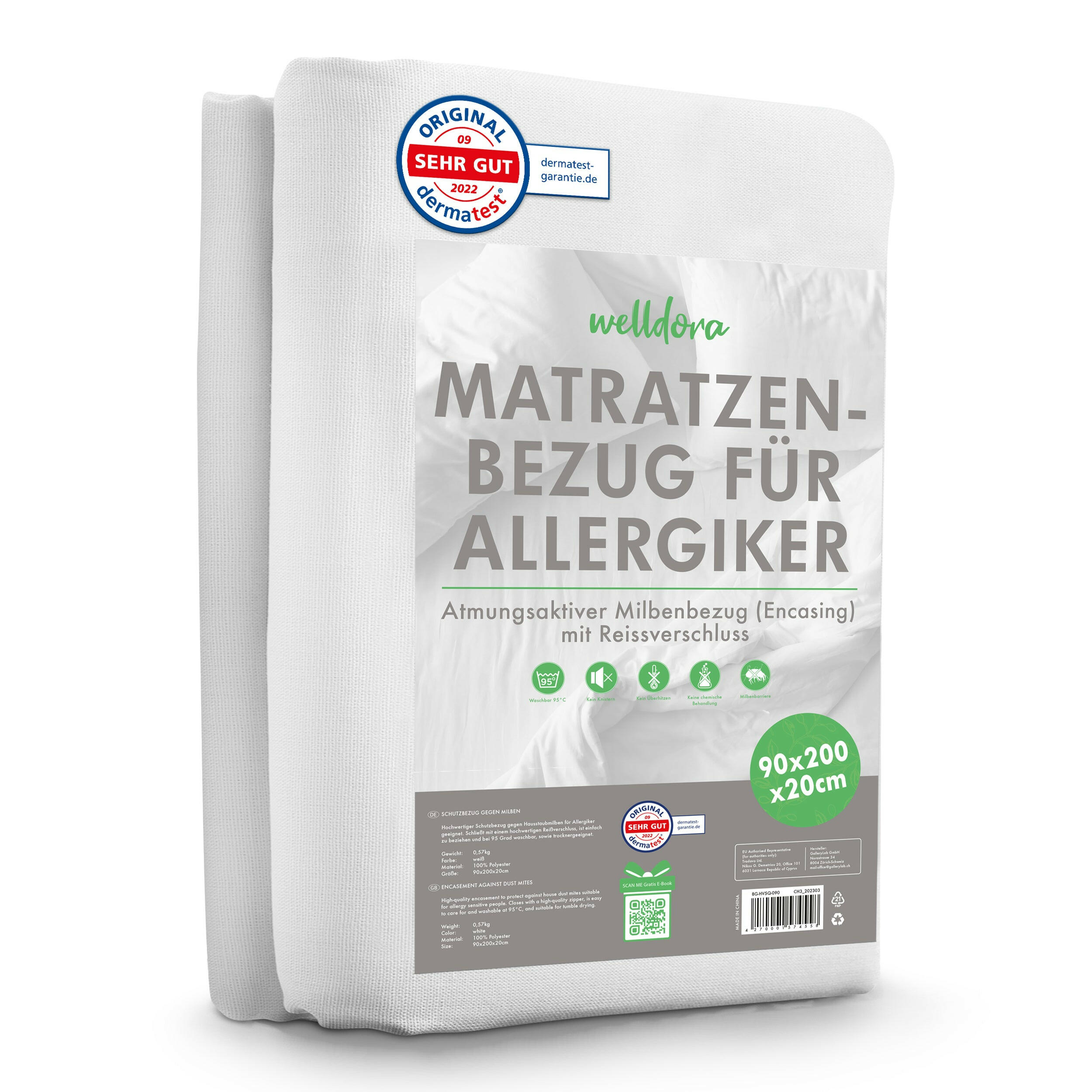 Welldora Premium Milbenbezug für Matratzen encasing.