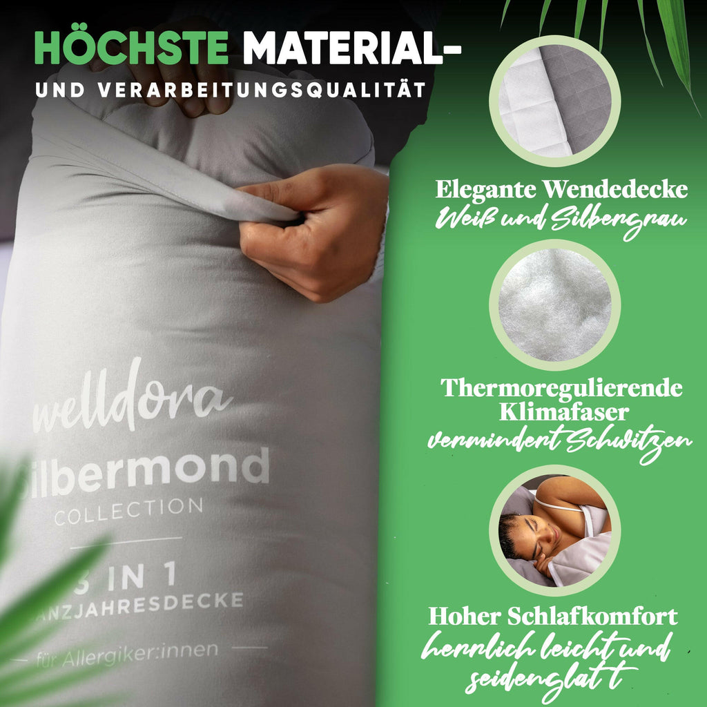Welldora OPTICLIMA Allergiker Bettdecke zweiteilig Vierjahreszeiten.