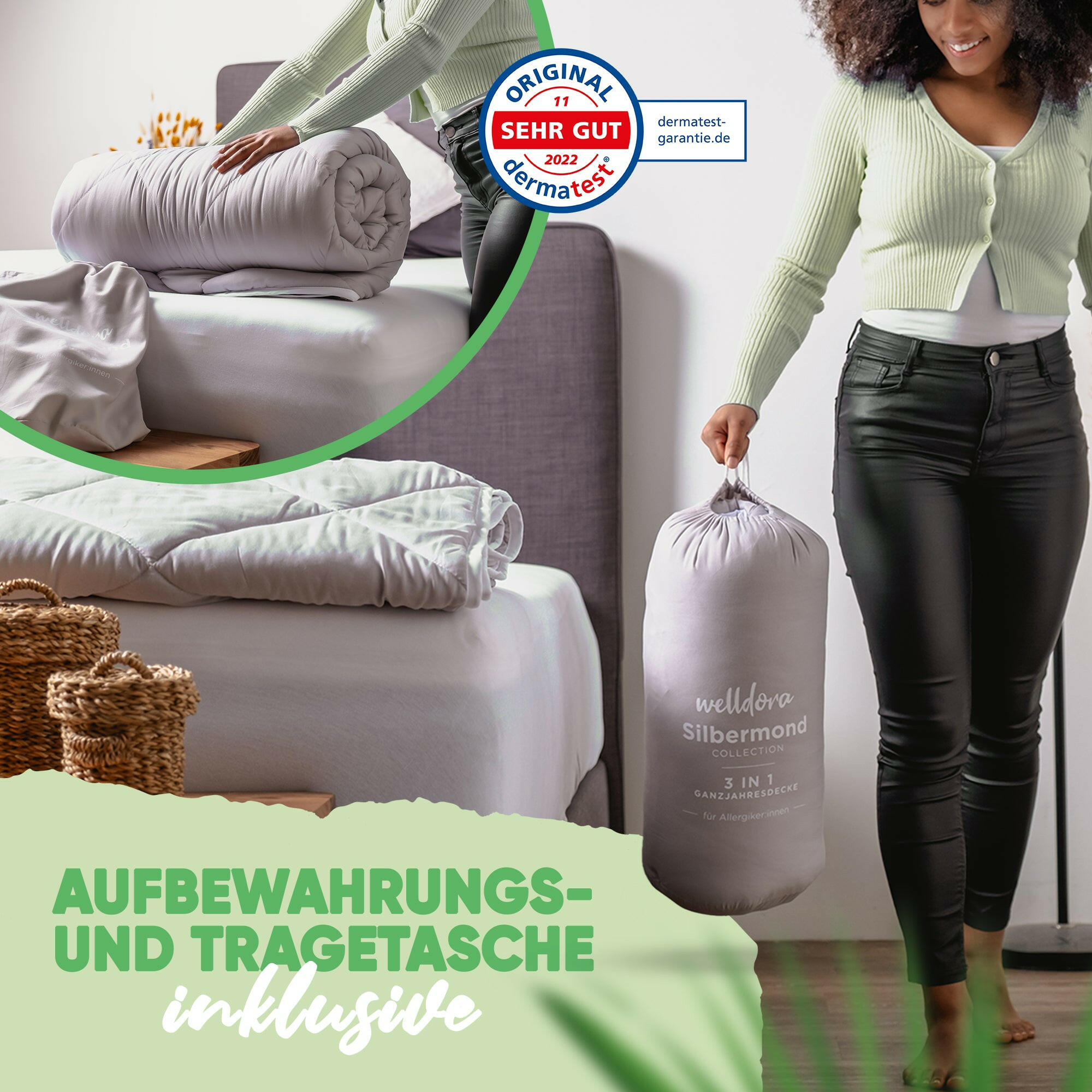Welldora OPTICLIMA Allergiker Bettdecke zweiteilig Vierjahreszeiten.