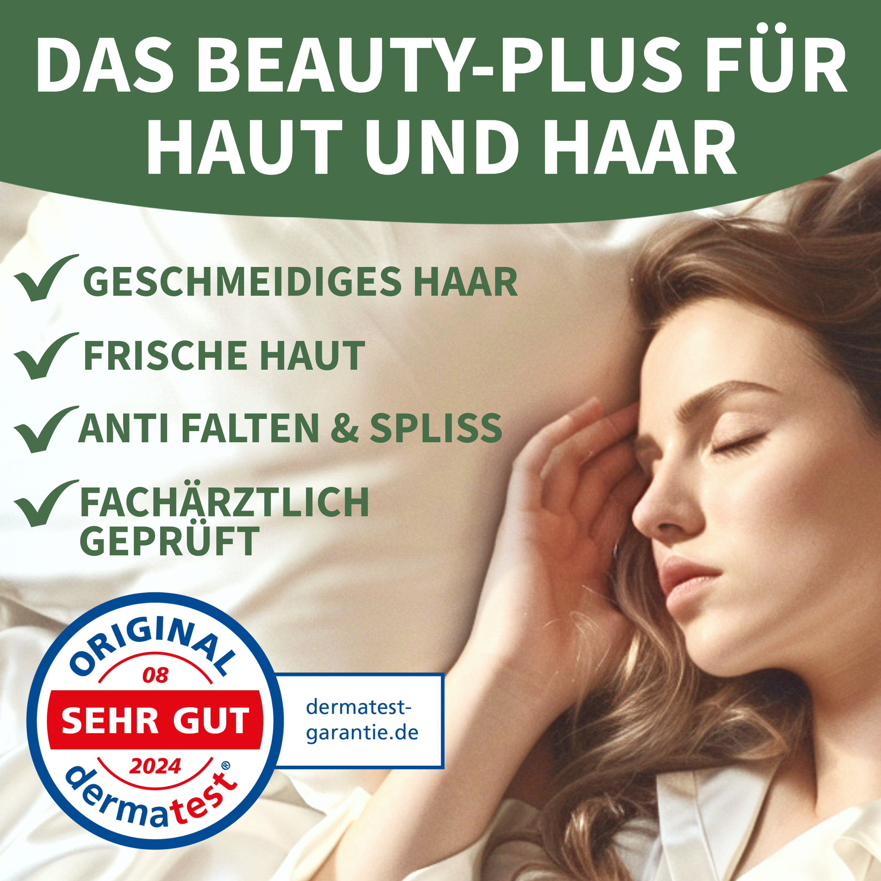 Welldora Premium Kissenbezug aus 100% Seide.