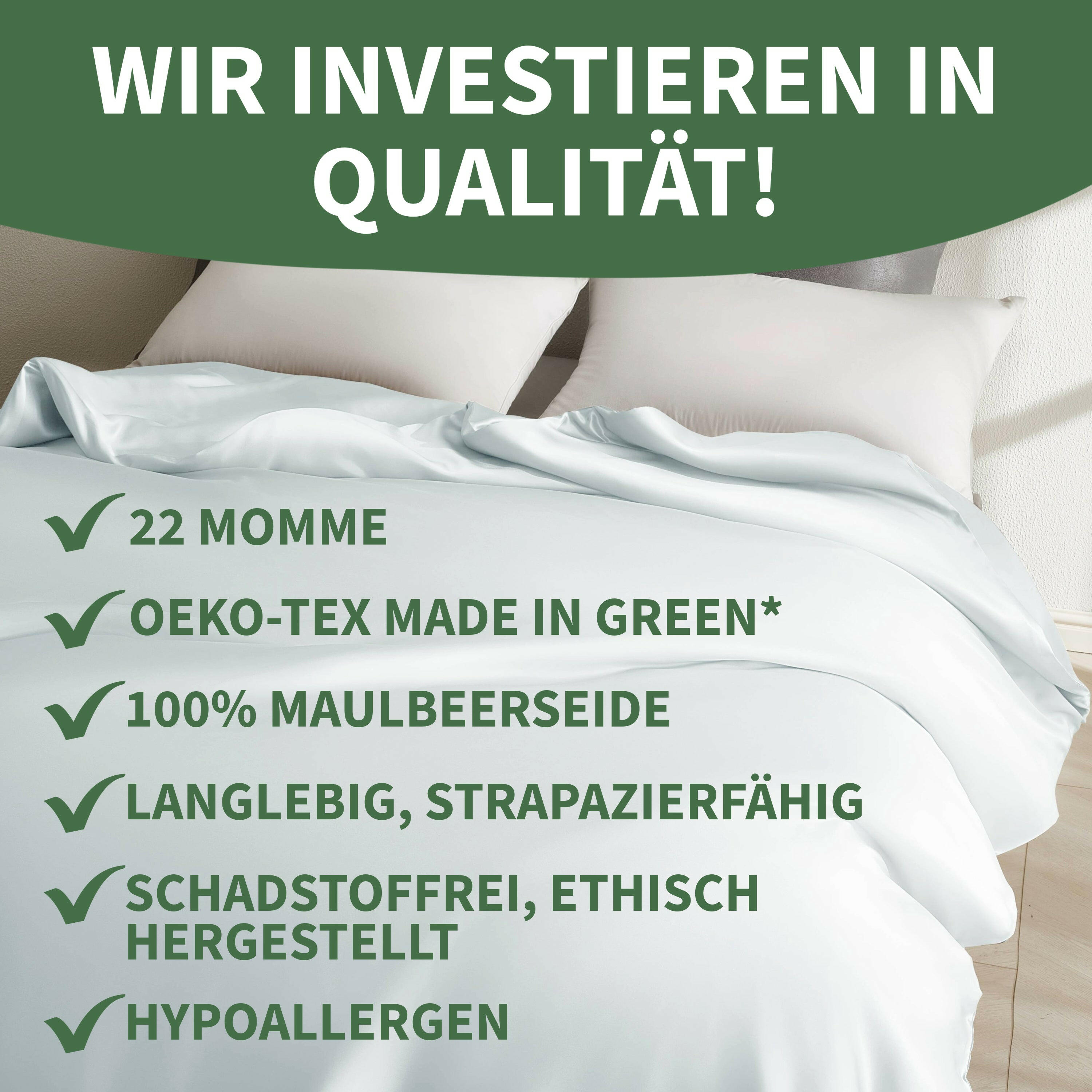 Welldora Premium Deckenbezug aus 100% Seide.