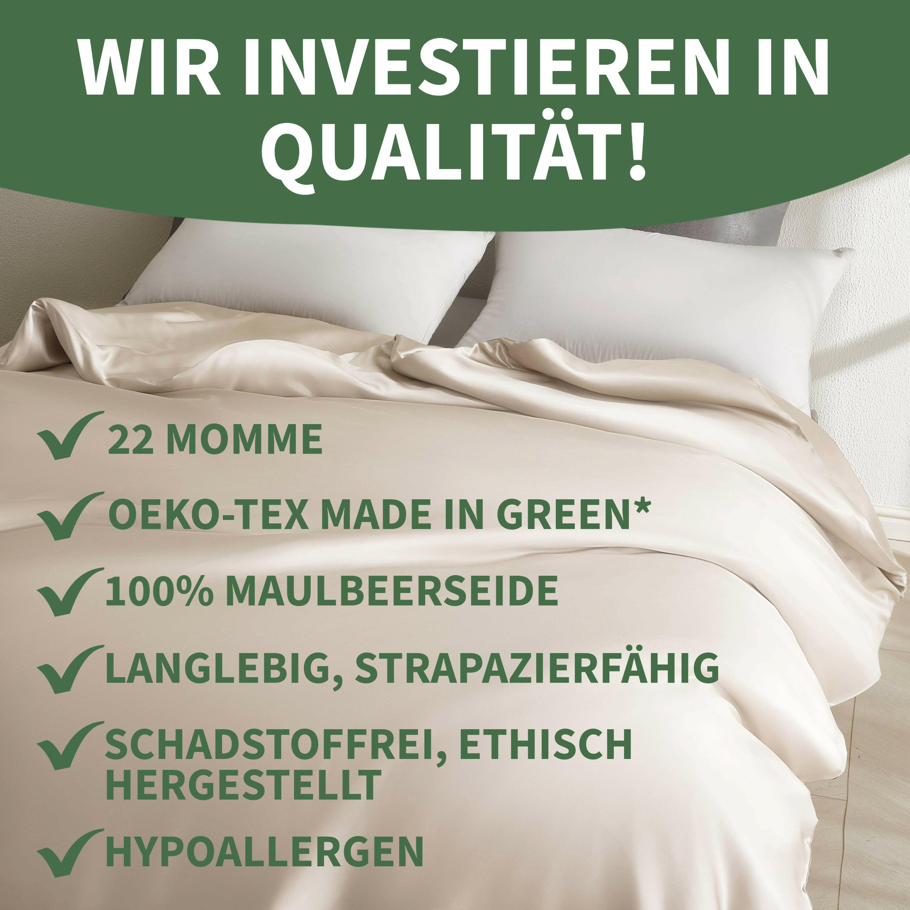 Premium Deckenbezug aus 100% Seide