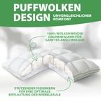Welldora Puffwolken Premium Kopfkissen mit Daunen.