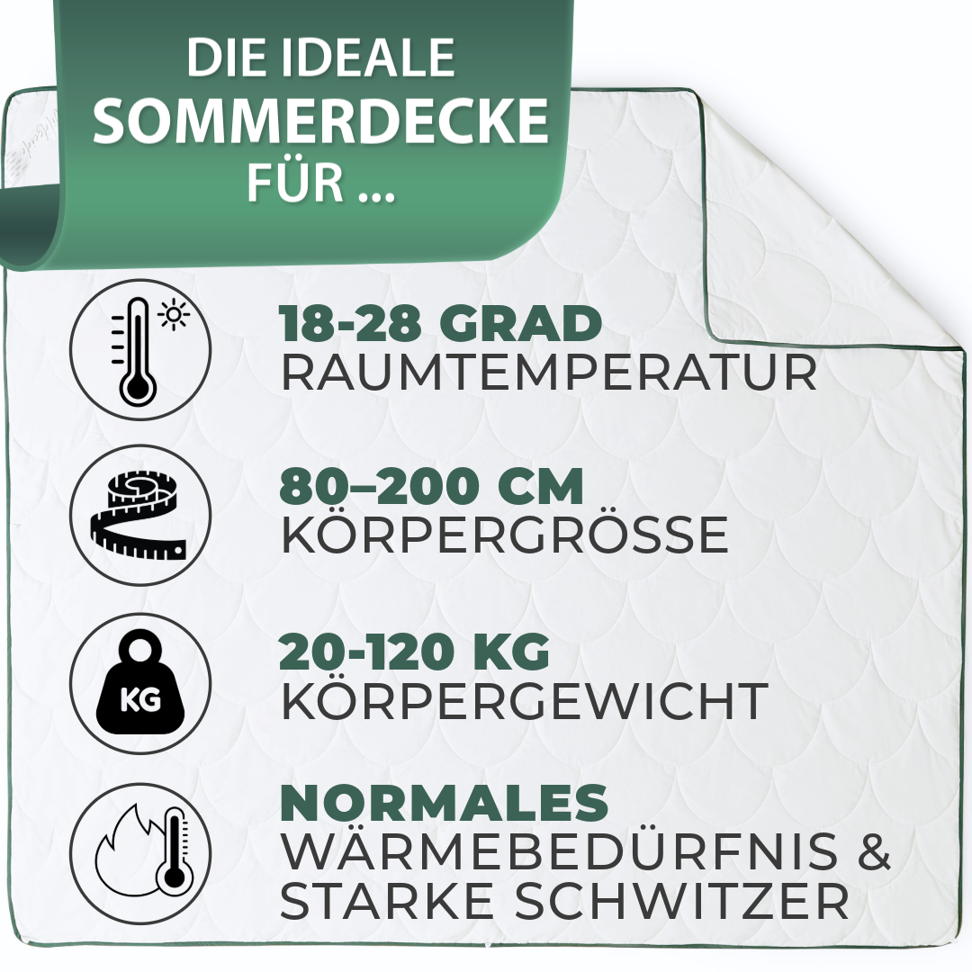 Welldora Sommerdecke aus Wildseide kühlend.