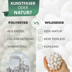 Welldora Sommerdecke aus Wildseide kühlend.