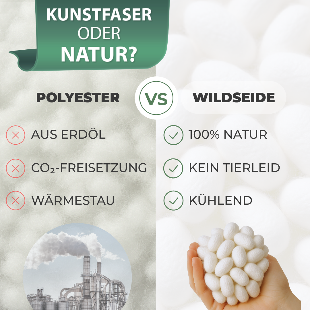 Welldora Sommerdecke aus Wildseide kühlend.