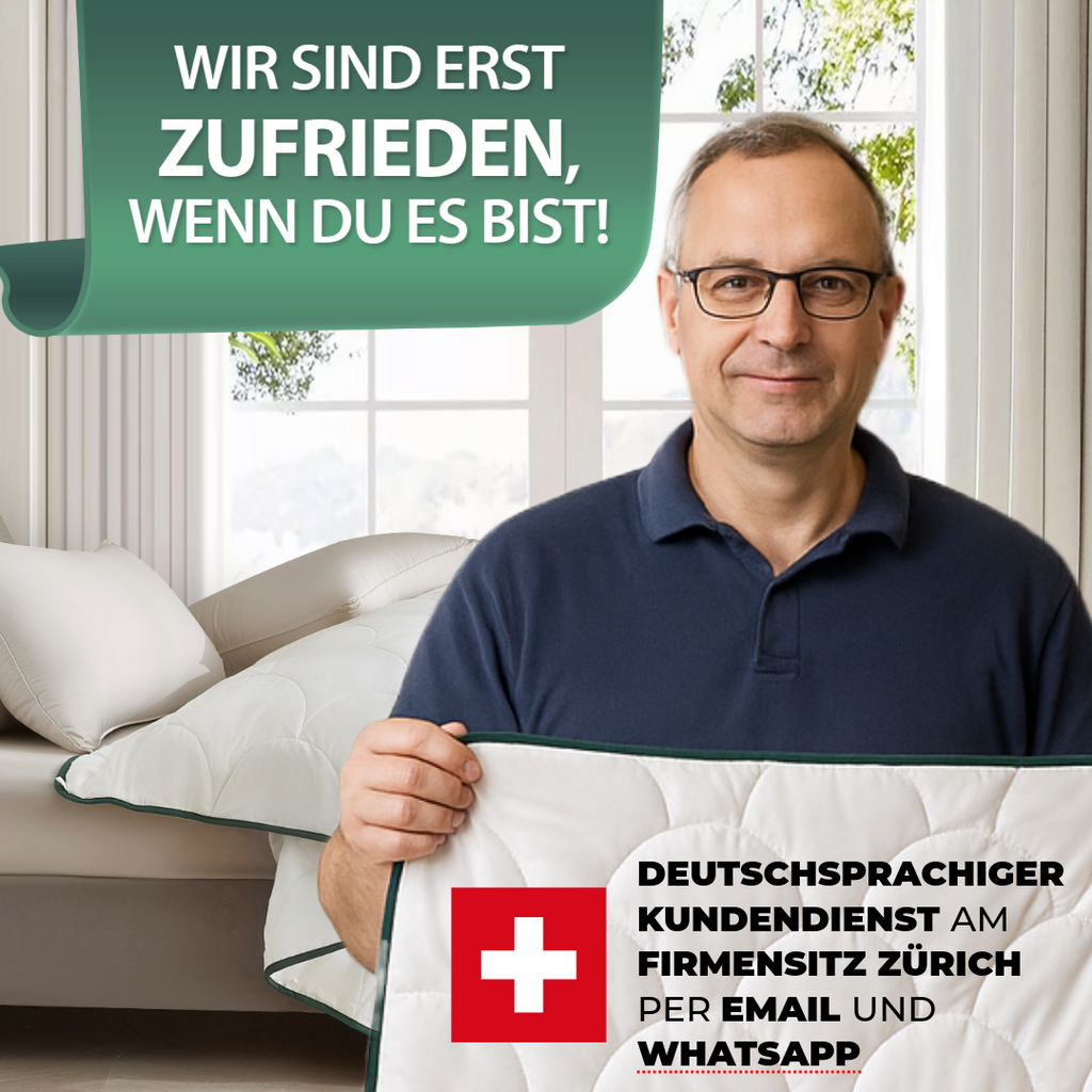 Welldora Sommerdecke aus Wildseide kühlend.