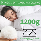 Welldora Komfort Bettdecke bauschig ganzjährig mit Daunen- & Federn.