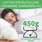 Welldora Komfort Bettdecke Sommer mit Daunen & Federn.