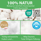 Welldora Komfort Bettdecke bauschig ganzjährig mit Daunen- & Federn.