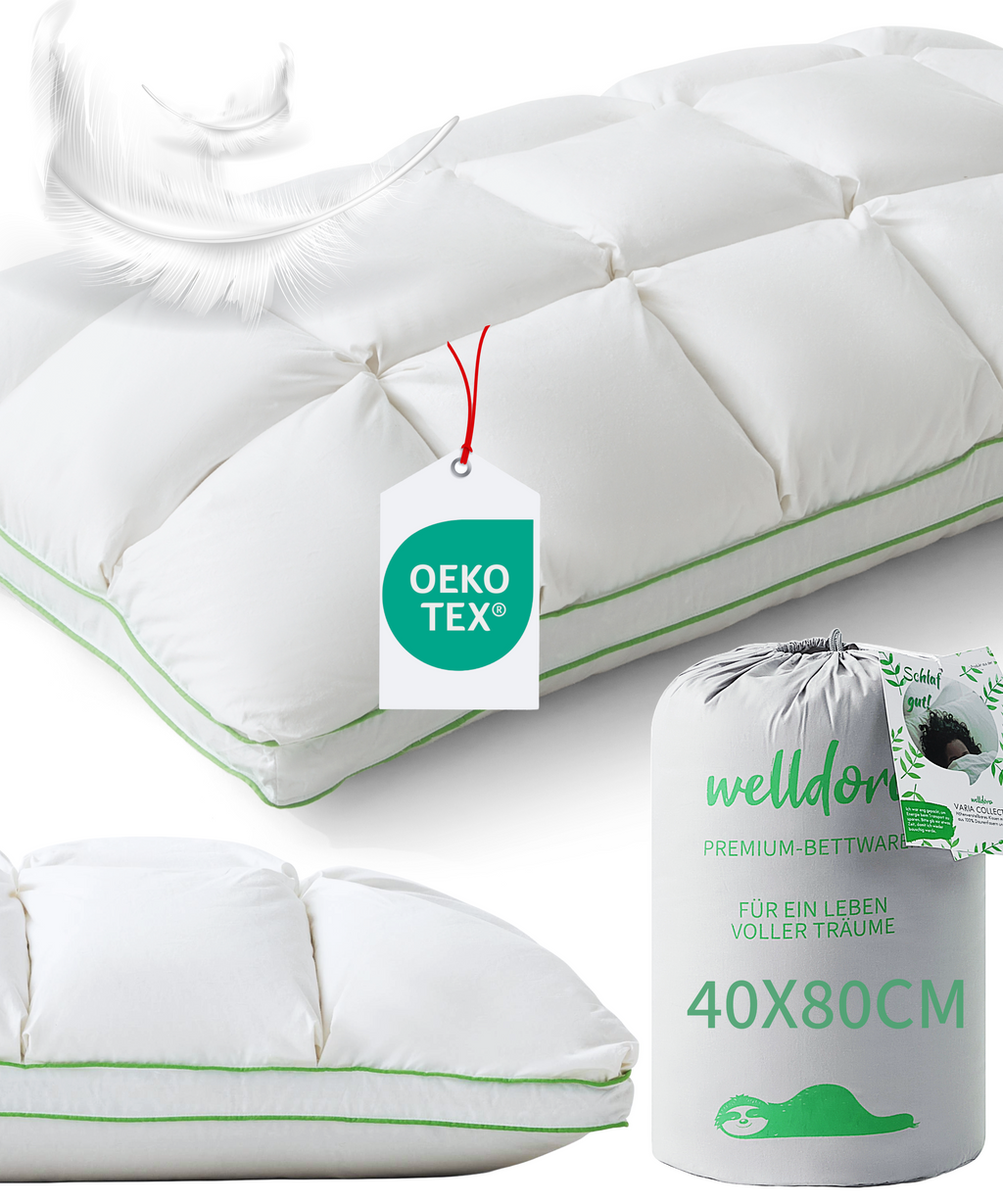 Welldora Puffwolken Premium Kopfkissen mit Daunen.