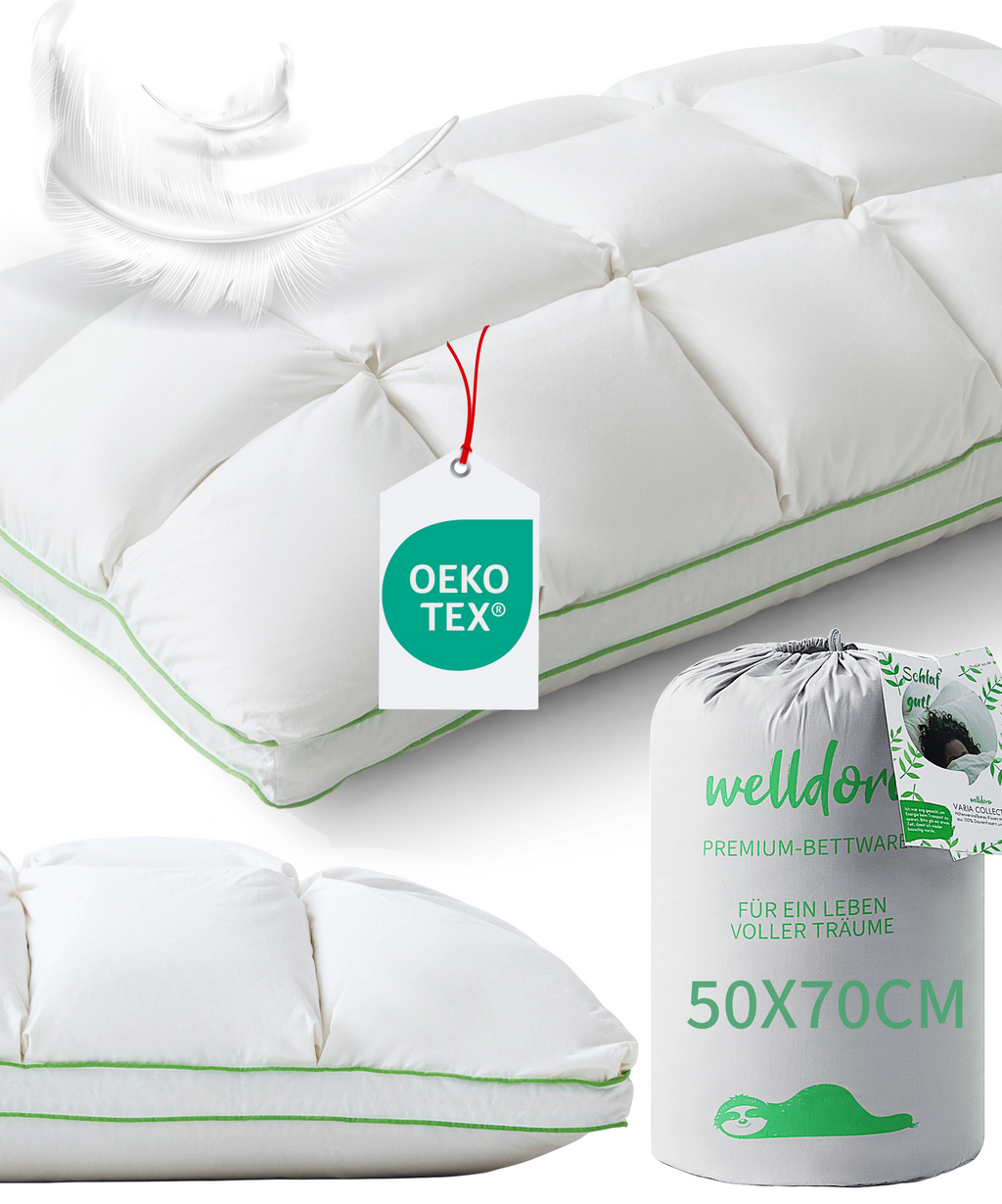 Welldora Puffwolken Premium Kopfkissen mit Daunen.