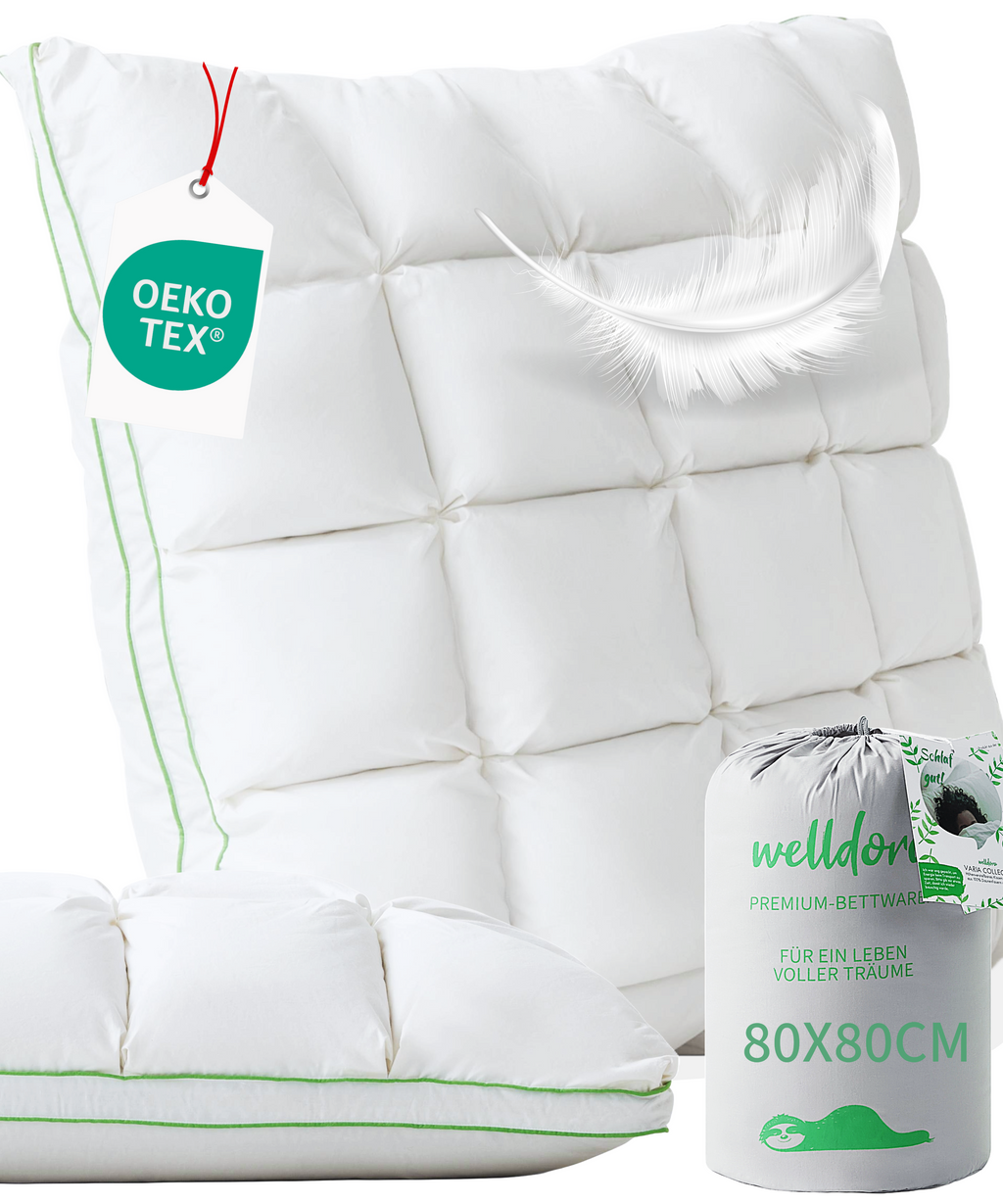 Welldora Puffwolken Premium Kopfkissen mit Daunen.