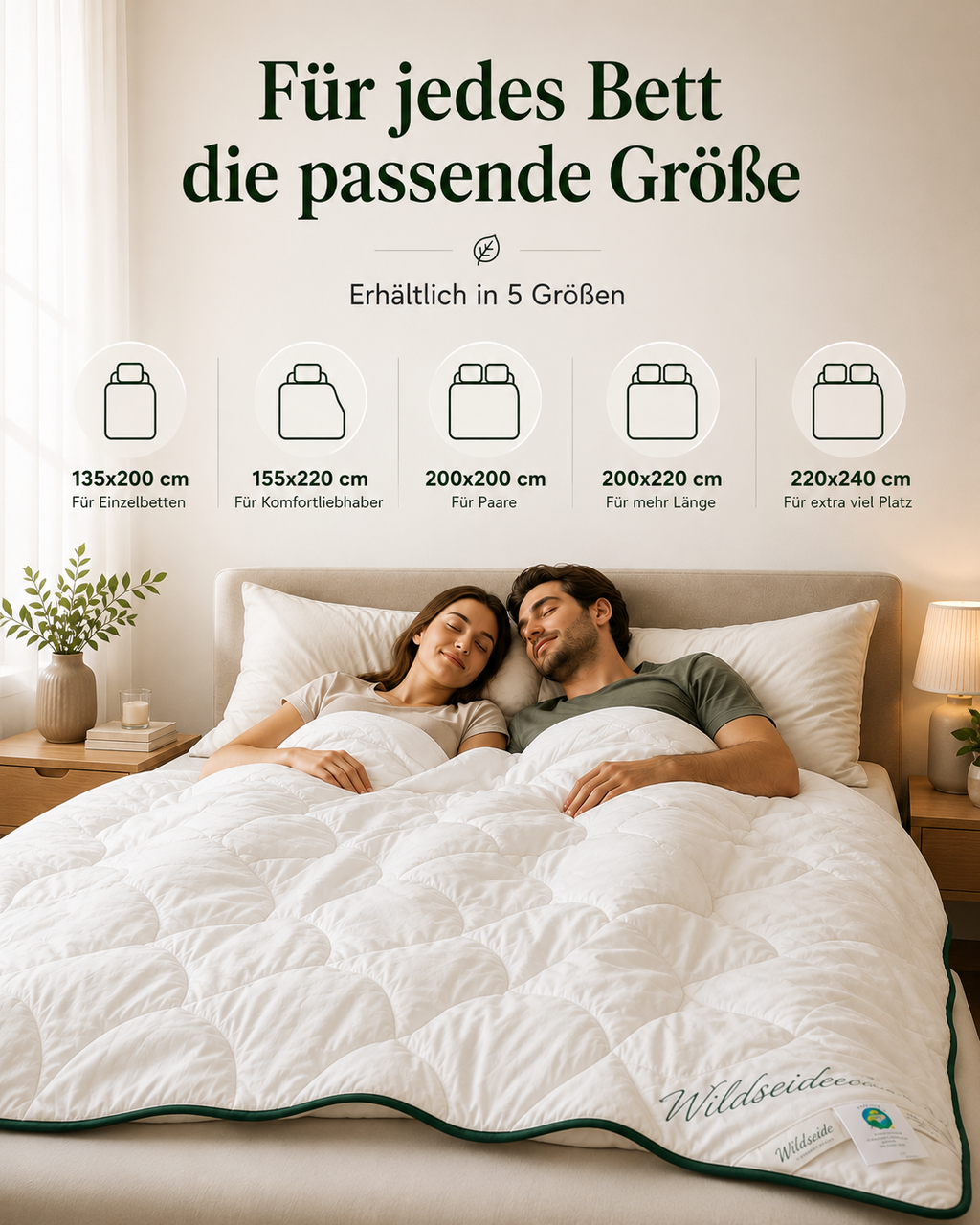kühlende Sommerdecke aus Wildseide